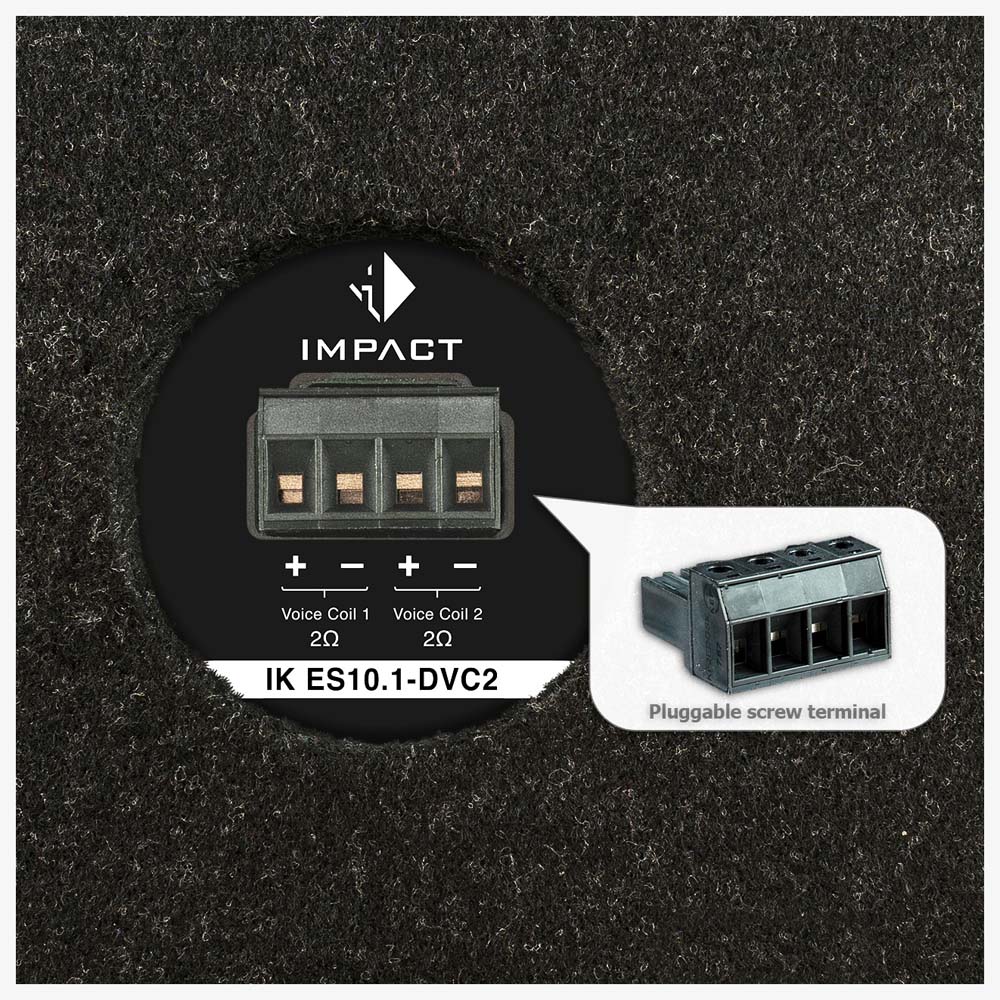 Helix IK ES10.1 DVC.2 - 10 inch shallow downfiring basreflex subwoofer 2 x 2 Ohm - Afbeelding 2